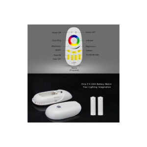 GloboStar® 71409 FUT096 Mi-Light Ασύρματο Χειριστήριο Αφής RF 2.4Ghz 4 Group για όλα τα RGBW Mi-BOXER Controller DC 3V 2 x AAA – IP20 Λευκό Μ12 x Π5.4 x Υ2cm – 5 Years Warranty
