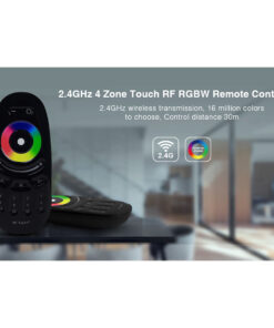 GloboStar® 71410 FUT096-B Mi-Light Ασύρματο Χειριστήριο Αφής RF 2.4Ghz 4 Group για όλα τα RGBW Mi-BOXER Controller DC 3V 2 x AAA – IP20 Μαύρο Μ12 x Π5.4 x Υ2cm – 5 Years Warranty