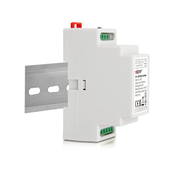 GloboStar® 71415 LS2S Mi-BOXER DC WiFi & RF 2.4Ghz Dimmer High Speed Controller 5 Καναλιών DC 12-24V 5 x 6A 144W – Max 10A 240W – IP20 RGBW+WW – Din Rail Ράγας – Μ9 x Π3.4 x Υ6cm – 5 Years Warranty
