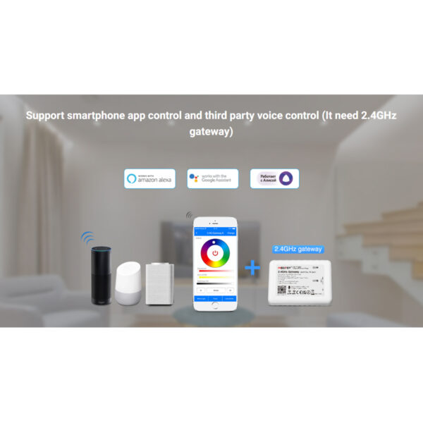 GloboStar® 71415 LS2S Mi-BOXER DC WiFi & RF 2.4Ghz Dimmer High Speed Controller 5 Καναλιών DC 12-24V 5 x 6A 144W – Max 10A 240W – IP20 RGBW+WW – Din Rail Ράγας – Μ9 x Π3.4 x Υ6cm – 5 Years Warranty