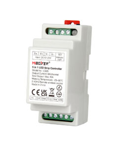 GloboStar® 71415 LS2S Mi-BOXER DC WiFi & RF 2.4Ghz Dimmer High Speed Controller 5 Καναλιών DC 12-24V 5 x 6A 144W – Max 10A 240W – IP20 RGBW+WW – Din Rail Ράγας – Μ9 x Π3.4 x Υ6cm – 5 Years Warranty