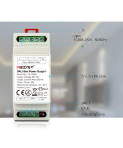 GloboStar® 71420 DL-POW1 Mi-BOXER DC DALI BUS Power Supply Τροφοδοτικό SELV AC 100-240V σε DC 16V 2 Καναλιών DC 16V 2 x 125mA 2W – Max 250mA 4W – IP20 – Din Rail Ράγας – Μ9 x Π3.4 x Υ6cm – 5 Years Warranty
