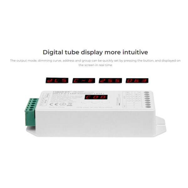 GloboStar® 71423 DL-X Mi-BOXER DC DALI & Push Dimming 5 in 1 High Speed Controller / Dimmer 5 Καναλιών DC 12-24V 5 x 6A 144W – Max 20A 480W – IP20 RGBW+WW Μ13 x Π5 x Υ2.5cm – 5 Years Warranty