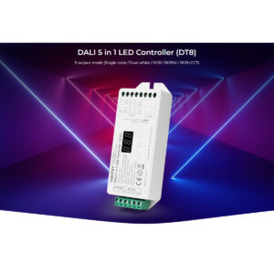 GloboStar® 71423 DL-X Mi-BOXER DC DALI & Push Dimming 5 in 1 High Speed Controller / Dimmer 5 Καναλιών DC 12-24V 5 x 6A 144W – Max 20A 480W – IP20 RGBW+WW Μ13 x Π5 x Υ2.5cm – 5 Years Warranty