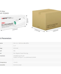 GloboStar® 71423 DL-X Mi-BOXER DC DALI & Push Dimming 5 in 1 High Speed Controller / Dimmer 5 Καναλιών DC 12-24V 5 x 6A 144W – Max 20A 480W – IP20 RGBW+WW Μ13 x Π5 x Υ2.5cm – 5 Years Warranty