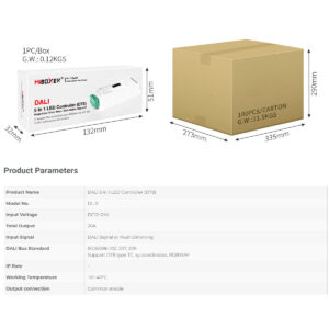 GloboStar® 71423 DL-X Mi-BOXER DC DALI & Push Dimming 5 in 1 High Speed Controller / Dimmer 5 Καναλιών DC 12-24V 5 x 6A 144W – Max 20A 480W – IP20 RGBW+WW Μ13 x Π5 x Υ2.5cm – 5 Years Warranty