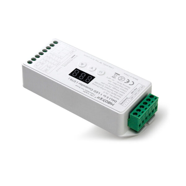 GloboStar® 71423 DL-X Mi-BOXER DC DALI & Push Dimming 5 in 1 High Speed Controller / Dimmer 5 Καναλιών DC 12-24V 5 x 6A 144W – Max 20A 480W – IP20 RGBW+WW Μ13 x Π5 x Υ2.5cm – 5 Years Warranty