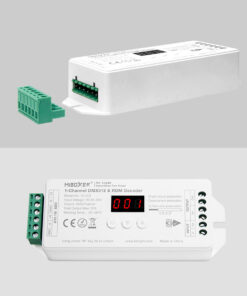 GloboStar® 71424 D1-CX Mi-BOXER DC DMX & RDM Dimmer High Speed Controller / Decoder 1 Καναλιού DC 12-24V 1 x 20A 480W – Max 20A 480W – IP20 Μ13 x Π5 x Υ2.5cm – 5 Years Warranty