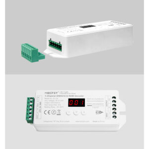 GloboStar® 71424 D1-CX Mi-BOXER DC DMX & RDM Dimmer High Speed Controller / Decoder 1 Καναλιού DC 12-24V 1 x 20A 480W – Max 20A 480W – IP20 Μ13 x Π5 x Υ2.5cm – 5 Years Warranty