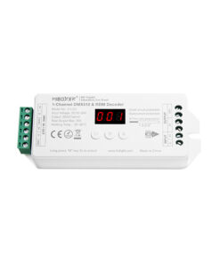 GloboStar® 71424 D1-CX Mi-BOXER DC DMX & RDM Dimmer High Speed Controller / Decoder 1 Καναλιού DC 12-24V 1 x 20A 480W – Max 20A 480W – IP20 Μ13 x Π5 x Υ2.5cm – 5 Years Warranty
