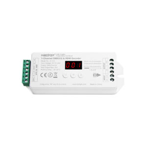 GloboStar® 71424 D1-CX Mi-BOXER DC DMX & RDM Dimmer High Speed Controller / Decoder 1 Καναλιού DC 12-24V 1 x 20A 480W – Max 20A 480W – IP20 Μ13 x Π5 x Υ2.5cm – 5 Years Warranty