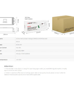 GloboStar® 71425 D3-CX Mi-BOXER DC DMX & RDM Dimmer High Speed Controller / Decoder 3 Καναλιών DC 12-24V 3 x 6A 144W – Max 18A 432W – IP20 Μ13 x Π5 x Υ2.5cm – 5 Years Warranty