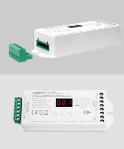 GloboStar® 71426 D5-CX Mi-BOXER DC DMX & RDM Dimmer High Speed Controller / Decoder 5 Καναλιών DC 12-24V 5 x 4A 96W – Max 20A 480W – IP20 Μ13 x Π5 x Υ2.5cm – 5 Years Warranty