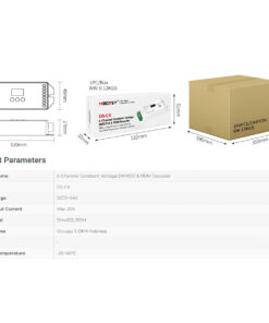 GloboStar® 71426 D5-CX Mi-BOXER DC DMX & RDM Dimmer High Speed Controller / Decoder 5 Καναλιών DC 12-24V 5 x 4A 96W – Max 20A 480W – IP20 Μ13 x Π5 x Υ2.5cm – 5 Years Warranty