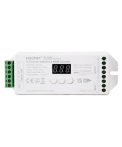 GloboStar® 71426 D5-CX Mi-BOXER DC DMX & RDM Dimmer High Speed Controller / Decoder 5 Καναλιών DC 12-24V 5 x 4A 96W – Max 20A 480W – IP20 Μ13 x Π5 x Υ2.5cm – 5 Years Warranty