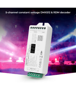 GloboStar® 71426 D5-CX Mi-BOXER DC DMX & RDM Dimmer High Speed Controller / Decoder 5 Καναλιών DC 12-24V 5 x 4A 96W – Max 20A 480W – IP20 Μ13 x Π5 x Υ2.5cm – 5 Years Warranty