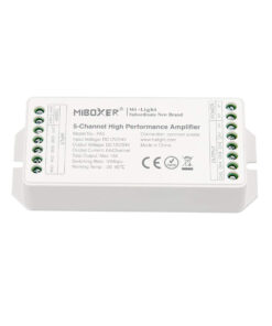 GloboStar® 71429 PA5 Mi-BOXER DC Power & Signal High Speed Amplifier Ενισχυτής Ισχύος & Σήματος Υψηλών Ταχυτήτων 5 Καναλιών DC 12-24V 5 x 6A 144W – Max 15A 360W – IP20 RGBW+WW Μ11.4 x Π4.9 x Υ2.8cm – 5 Years Warranty