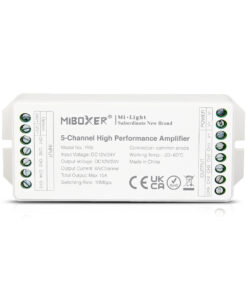 GloboStar® 71429 PA5 Mi-BOXER DC Power & Signal High Speed Amplifier Ενισχυτής Ισχύος & Σήματος Υψηλών Ταχυτήτων 5 Καναλιών DC 12-24V 5 x 6A 144W – Max 15A 360W – IP20 RGBW+WW Μ11.4 x Π4.9 x Υ2.8cm – 5 Years Warranty