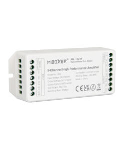 GloboStar® 71429 PA5 Mi-BOXER DC Power & Signal High Speed Amplifier Ενισχυτής Ισχύος & Σήματος Υψηλών Ταχυτήτων 5 Καναλιών DC 12-24V 5 x 6A 144W – Max 15A 360W – IP20 RGBW+WW Μ11.4 x Π4.9 x Υ2.8cm – 5 Years Warranty