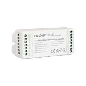GloboStar® 71429 PA5 Mi-BOXER DC Power & Signal High Speed Amplifier Ενισχυτής Ισχύος & Σήματος Υψηλών Ταχυτήτων 5 Καναλιών DC 12-24V 5 x 6A 144W – Max 15A 360W – IP20 RGBW+WW Μ11.4 x Π4.9 x Υ2.8cm – 5 Years Warranty