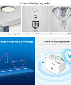 GloboStar® 71432 TRI-C1 Mi-BOXER AC Triac & RF 2.4Ghz & Push Dimmer 1 Καναλιού AC 100-240V 1 x 1.36A 300W – Max 1.36A 300W – IP20 Μ5 x Π5 x Υ2.3cm – 5 Years Warranty