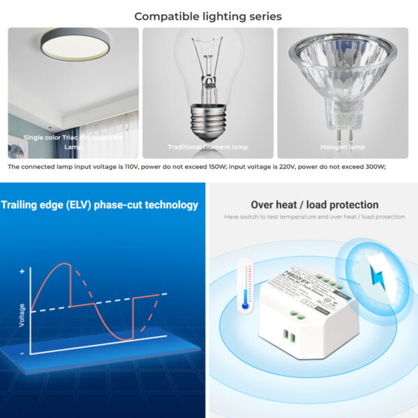 GloboStar® 71432 TRI-C1 Mi-BOXER AC Triac & RF 2.4Ghz & Push Dimmer 1 Καναλιού AC 100-240V 1 x 1.36A 300W – Max 1.36A 300W – IP20 Μ5 x Π5 x Υ2.3cm – 5 Years Warranty