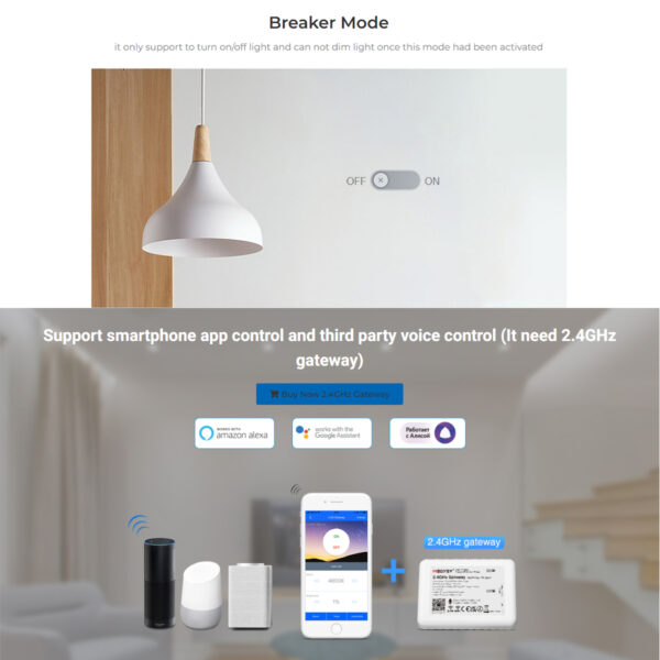 GloboStar® 71432 TRI-C1 Mi-BOXER AC Triac & RF 2.4Ghz & Push Dimmer 1 Καναλιού AC 100-240V 1 x 1.36A 300W – Max 1.36A 300W – IP20 Μ5 x Π5 x Υ2.3cm – 5 Years Warranty