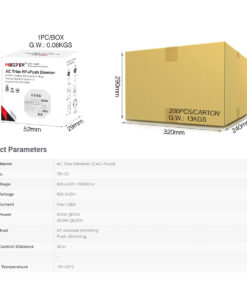 GloboStar® 71432 TRI-C1 Mi-BOXER AC Triac & RF 2.4Ghz & Push Dimmer 1 Καναλιού AC 100-240V 1 x 1.36A 300W – Max 1.36A 300W – IP20 Μ5 x Π5 x Υ2.3cm – 5 Years Warranty