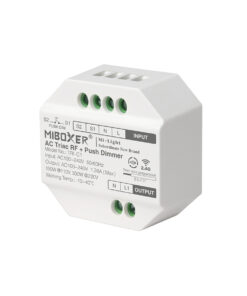 GloboStar® 71432 TRI-C1 Mi-BOXER AC Triac & RF 2.4Ghz & Push Dimmer 1 Καναλιού AC 100-240V 1 x 1.36A 300W – Max 1.36A 300W – IP20 Μ5 x Π5 x Υ2.3cm – 5 Years Warranty