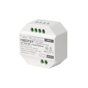 GloboStar® 71432 TRI-C1 Mi-BOXER AC Triac & RF 2.4Ghz & Push Dimmer 1 Καναλιού AC 100-240V 1 x 1.36A 300W – Max 1.36A 300W – IP20 Μ5 x Π5 x Υ2.3cm – 5 Years Warranty
