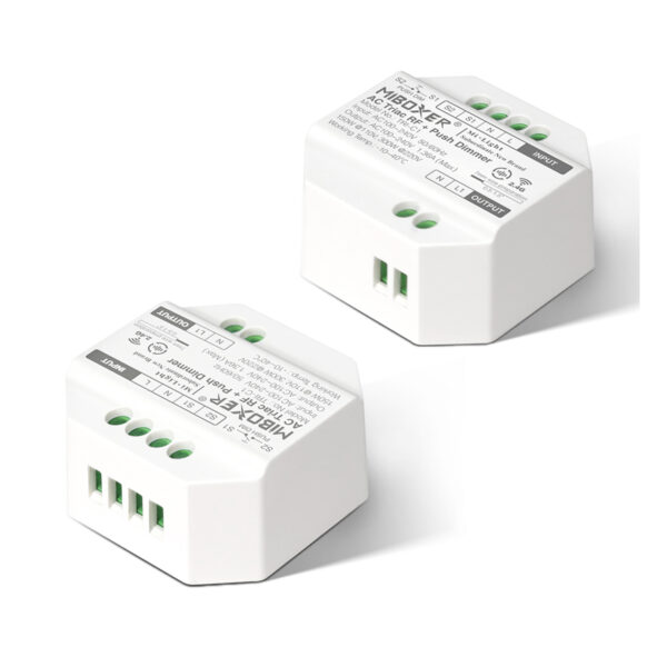 GloboStar® 71432 TRI-C1 Mi-BOXER AC Triac & RF 2.4Ghz & Push Dimmer 1 Καναλιού AC 100-240V 1 x 1.36A 300W – Max 1.36A 300W – IP20 Μ5 x Π5 x Υ2.3cm – 5 Years Warranty