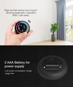 GloboStar® 71434 S2-B Mi-Light Ασύρματο Χειριστήριο Αφής RF 2.4Ghz για όλα τα RGBW+WW Mi-BOXER Controller DC 3V 2 x AAA – IP20 Μαύρο Φ7 x Υ2.5cm – 5 Years Warranty