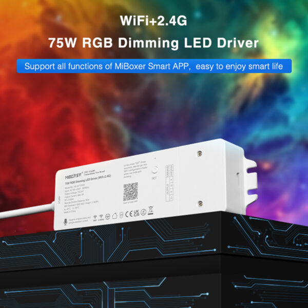 GloboStar® 71439 WL3-P75V24 Mi-BOXER DC Smart Wifi & RF 2.4Ghz & Push Dimming Power Supply Τροφοδοτικό SELV & Controller / Dimmer All in One 3 Καναλιών AC100-240V σε DC 24V 3 x 0.6A 14.4W – Max 3A 75W – IP20 RGB Μ19 x Π5.5 x Υ3.2cm – 5 Years Warranty
