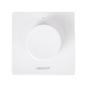 GloboStar® 71443 K1 Mi-BOXER Ασύρματο Επιτοίχιο Χειριστήριο Dimmer RF 2.4Ghz για όλα τα Μονόχρωμα Mi-BOXER Controller DC 3V 1 x CR2032 – IP20 Λευκό Μ8.5 x Π8.5 x Υ2.5cm – 5 Years Warranty