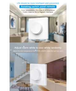 GloboStar® 71443 K1 Mi-BOXER Ασύρματο Επιτοίχιο Χειριστήριο Dimmer RF 2.4Ghz για όλα τα Μονόχρωμα Mi-BOXER Controller DC 3V 1 x CR2032 – IP20 Λευκό Μ8.5 x Π8.5 x Υ2.5cm – 5 Years Warranty