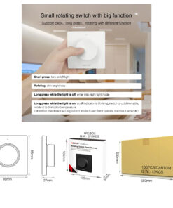 GloboStar® 71443 K1 Mi-BOXER Ασύρματο Επιτοίχιο Χειριστήριο Dimmer RF 2.4Ghz για όλα τα Μονόχρωμα Mi-BOXER Controller DC 3V 1 x CR2032 – IP20 Λευκό Μ8.5 x Π8.5 x Υ2.5cm – 5 Years Warranty