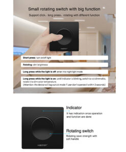 GloboStar® 71444 K1-B Mi-BOXER Ασύρματο Επιτοίχιο Χειριστήριο Dimmer RF 2.4Ghz για όλα τα Μονόχρωμα Mi-BOXER Controller DC 3V 1 x CR2032 – IP20 Μαύρο Μ8.5 x Π8.5 x Υ2.5cm – 5 Years Warranty