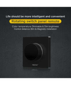 GloboStar® 71444 K1-B Mi-BOXER Ασύρματο Επιτοίχιο Χειριστήριο Dimmer RF 2.4Ghz για όλα τα Μονόχρωμα Mi-BOXER Controller DC 3V 1 x CR2032 – IP20 Μαύρο Μ8.5 x Π8.5 x Υ2.5cm – 5 Years Warranty