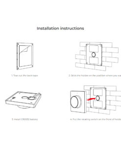 GloboStar® 71444 K1-B Mi-BOXER Ασύρματο Επιτοίχιο Χειριστήριο Dimmer RF 2.4Ghz για όλα τα Μονόχρωμα Mi-BOXER Controller DC 3V 1 x CR2032 – IP20 Μαύρο Μ8.5 x Π8.5 x Υ2.5cm – 5 Years Warranty