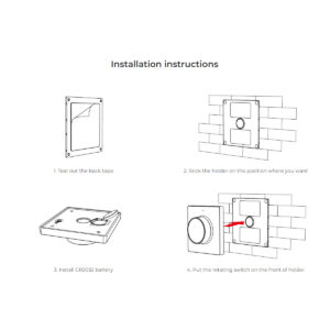 GloboStar® 71444 K1-B Mi-BOXER Ασύρματο Επιτοίχιο Χειριστήριο Dimmer RF 2.4Ghz για όλα τα Μονόχρωμα Mi-BOXER Controller DC 3V 1 x CR2032 – IP20 Μαύρο Μ8.5 x Π8.5 x Υ2.5cm – 5 Years Warranty