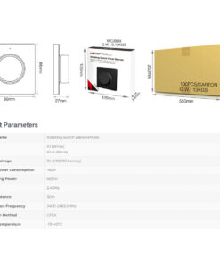 GloboStar® 71444 K1-B Mi-BOXER Ασύρματο Επιτοίχιο Χειριστήριο Dimmer RF 2.4Ghz για όλα τα Μονόχρωμα Mi-BOXER Controller DC 3V 1 x CR2032 – IP20 Μαύρο Μ8.5 x Π8.5 x Υ2.5cm – 5 Years Warranty