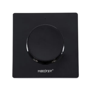 GloboStar® 71444 K1-B Mi-BOXER Ασύρματο Επιτοίχιο Χειριστήριο Dimmer RF 2.4Ghz για όλα τα Μονόχρωμα Mi-BOXER Controller DC 3V 1 x CR2032 – IP20 Μαύρο Μ8.5 x Π8.5 x Υ2.5cm – 5 Years Warranty