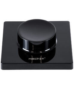 GloboStar® 71444 K1-B Mi-BOXER Ασύρματο Επιτοίχιο Χειριστήριο Dimmer RF 2.4Ghz για όλα τα Μονόχρωμα Mi-BOXER Controller DC 3V 1 x CR2032 – IP20 Μαύρο Μ8.5 x Π8.5 x Υ2.5cm – 5 Years Warranty