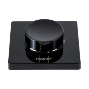 GloboStar® 71444 K1-B Mi-BOXER Ασύρματο Επιτοίχιο Χειριστήριο Dimmer RF 2.4Ghz για όλα τα Μονόχρωμα Mi-BOXER Controller DC 3V 1 x CR2032 – IP20 Μαύρο Μ8.5 x Π8.5 x Υ2.5cm – 5 Years Warranty