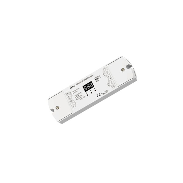 GloboStar® 71446 D1-L SKYDANCE DC DMX & RDM Dimmer High Speed Controller / Decoder 1 Καναλιού DC 12-24V 1 x 15.5A 360W – Max 15.5A 360W – IP20 Μ17 x Π5 x Υ2.5cm – 5 Years Warranty