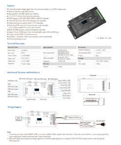 GloboStar® 71448 D5 SKYDANCE DC DMX & RDM Dimmer High Speed Controller / Decoder 5 Καναλιών DC 12-24V 5 x 6A 144W – Max 30A 864W – IP20 Μ17 x Π8 x Υ4cm – 5 Years Warranty