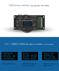 GloboStar® 71448 D5 SKYDANCE DC DMX & RDM Dimmer High Speed Controller / Decoder 5 Καναλιών DC 12-24V 5 x 6A 144W – Max 30A 864W – IP20 Μ17 x Π8 x Υ4cm – 5 Years Warranty