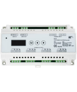 GloboStar® 71449 D12 SKYDANCE DC DMX & RDM Dimmer Din Rail Ράγας High Speed Controller / Decoder / Master 12 Καναλιών DC 12-24V 12 x 5A 120W – Max 60.5A 1440W – IP20 Μ15.5 x Π9 x Υ6cm – 5 Years Warranty