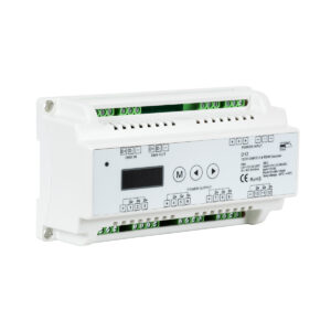 GloboStar® 71449 D12 SKYDANCE DC DMX & RDM Dimmer Din Rail Ράγας High Speed Controller / Decoder / Master 12 Καναλιών DC 12-24V 12 x 5A 120W – Max 60.5A 1440W – IP20 Μ15.5 x Π9 x Υ6cm – 5 Years Warranty