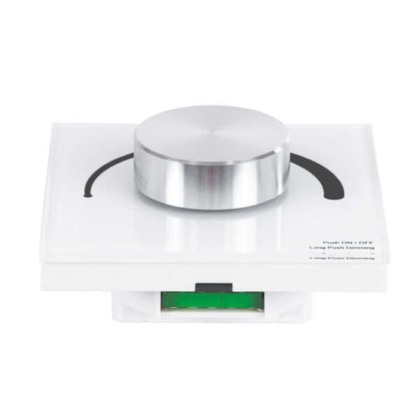 GloboStar® 71454 S1-K SKYDANCE AC Smart RF 2.4Ghz & Ροοστάτη – Push ON/OFF Triac Dimming AC100-240V σε AC100-240V 1 x 1.5A 360W – Max 1.5A 360W – IP20 – Λευκό Σώμα – Μ8.5 x Π8.5 x Υ5cm – 5 Years Warranty